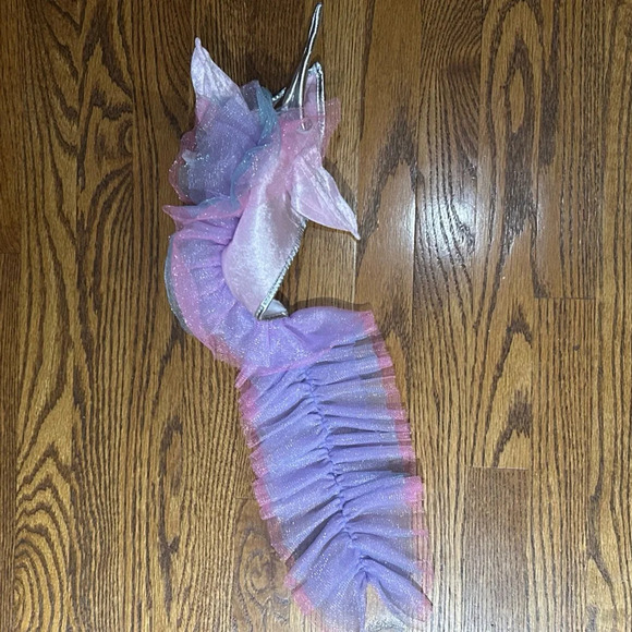 Teetot Girls Unicorn Costume Rainbow Tail Tutu Headpiece Hoof Covers Size 7/8 - Picture 6 of 8